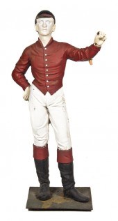 A Painted Iron Lawn Jockey in typical 1534a0