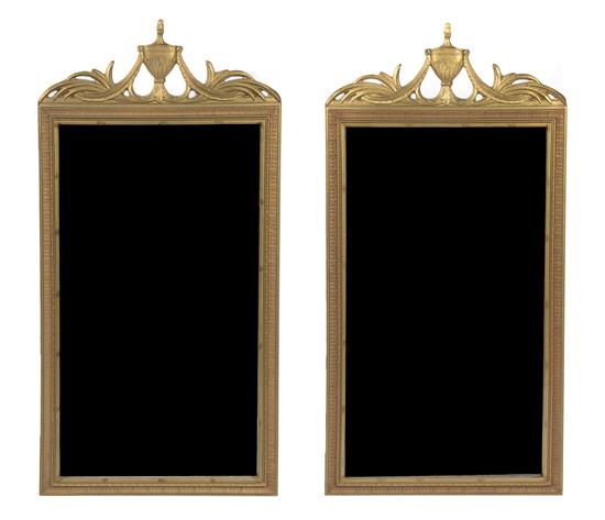 *A Pair of Italian Giltwood Pier Mirrors