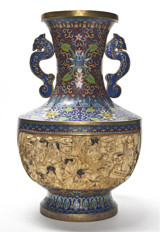 A Chinese Cloisonne and Carved 1535a7