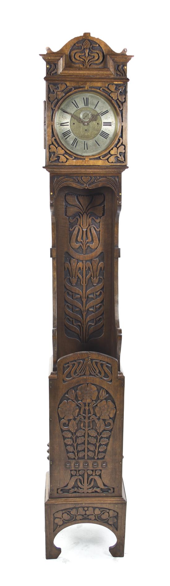 An American Arts and Crafts Oak Tall Case