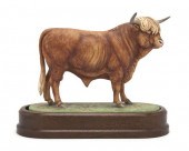 An English Bone China Model of a Bull