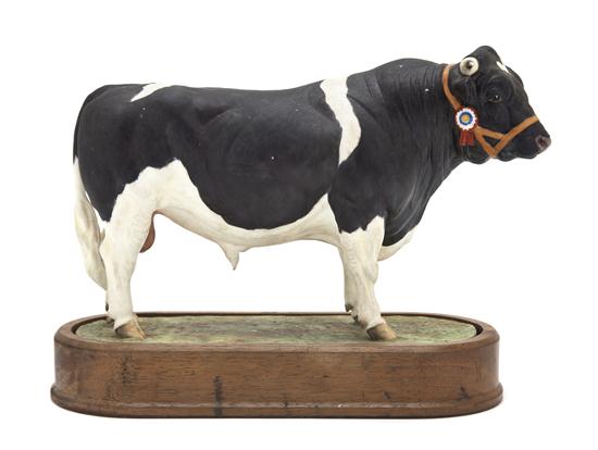 An English Bone China Model of a Bull Doris