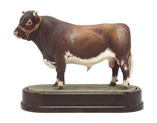 An English Bone China Model of a Bull Doris