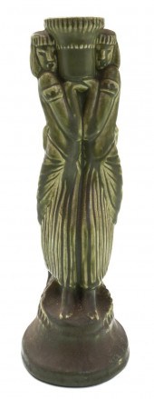 An American Pottery Figural Candlestick