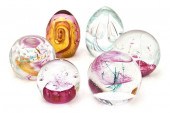 Six Caithness Glass Paperweights two
