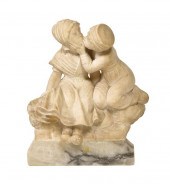 An Italian Alabaster Figural Group depicting