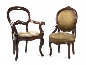 Two Associated Victorian Chairs comprising