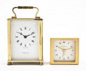 Two Brass Clocks Tiffany & Co. comprising