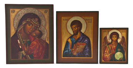  Three Byzantine Style Painted 154966