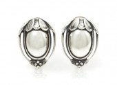 A Pair of Sterling Silver Heritage Earclips