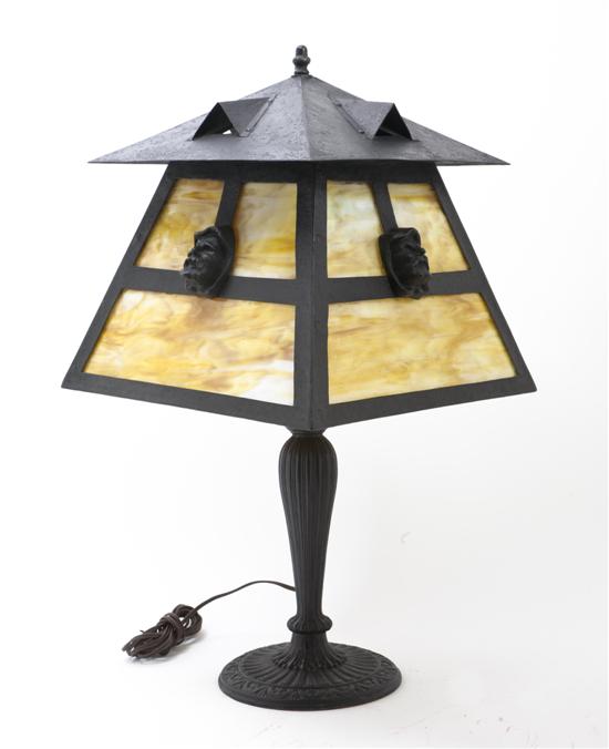 An American Slag Glass Table Lamp 155768