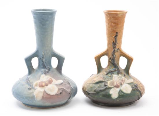 A Pair of Roseville Pottery Bud 1557fd
