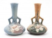 A Pair of Roseville Pottery Bud Vases