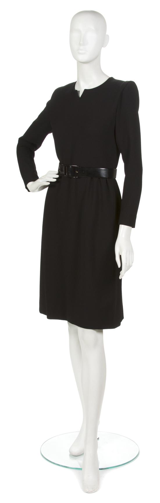  A Couture Black Wool Crepe Dress 155a8b