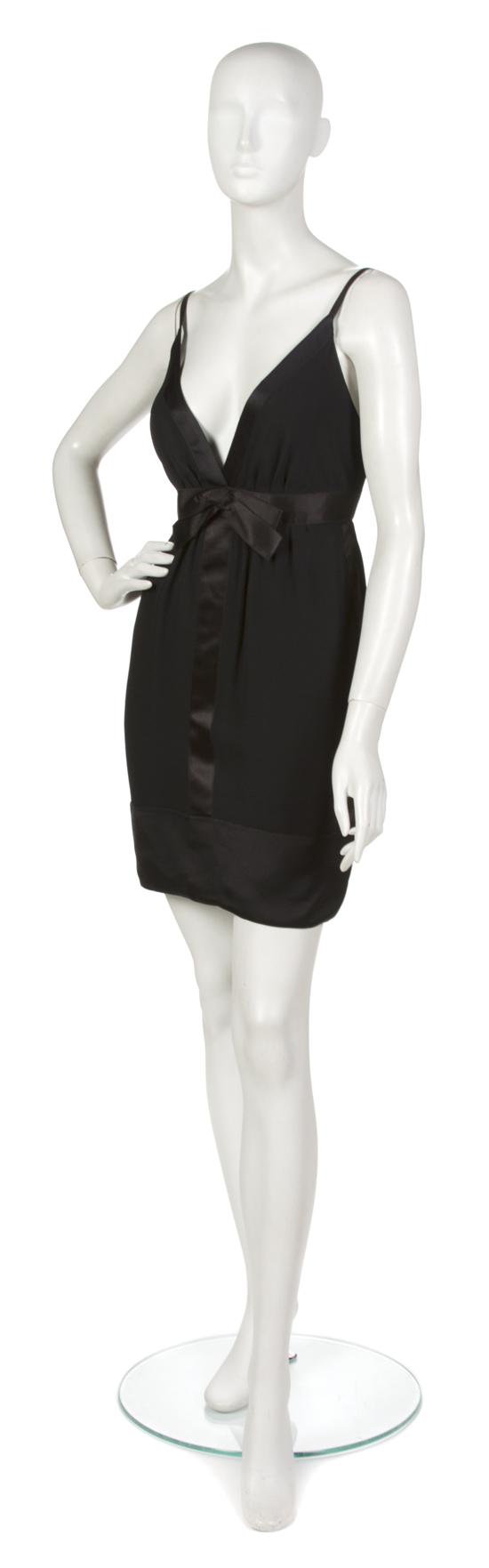 A Chanel Black Silk Cocktail Dress 155a95
