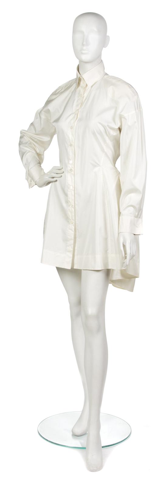 An Alaia White Nylon Shirt Dress 155ac2