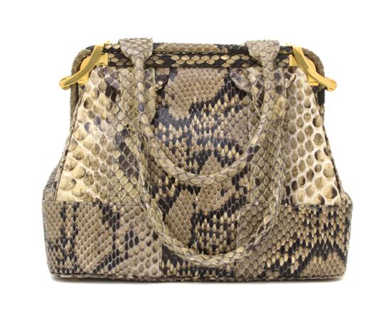 A Judith Leiber Snakeskin Bag goldtone 155b24