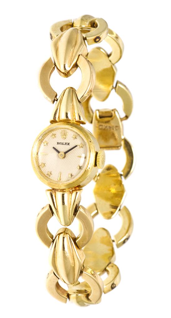 *A 14 Karat Yellow Gold Mechanical Wristwatch