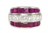 A Platinum Ruby and Diamond Ring 1537a7