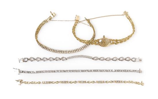 An Assortment of Gold and Diamond Jewelry