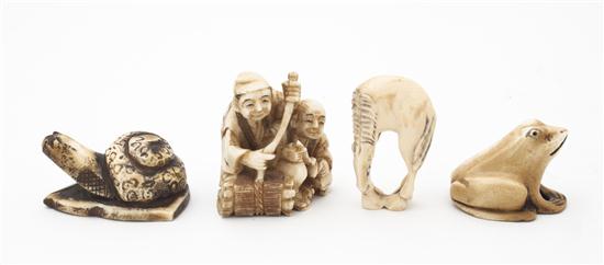 Four Japanese Carved Ivory Netsuke 153b79