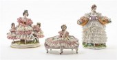 Three German Porcelain Lace Figural