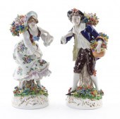 A Pair of Sitzendorf Porcelain Figures