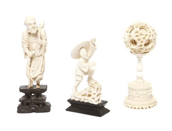 A Chinese Carved Ivory Puzzle Ball together