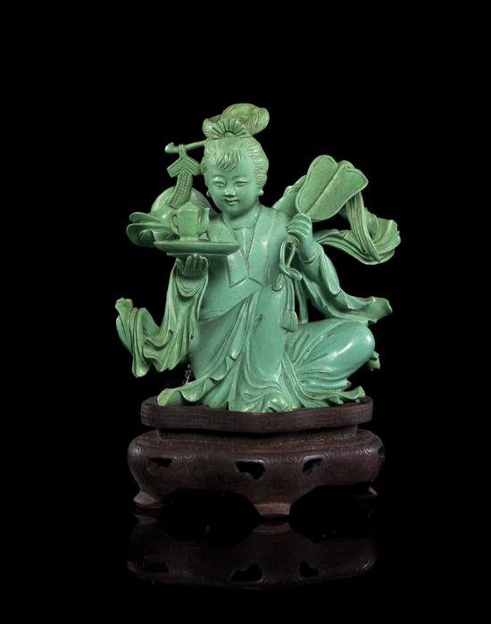 A Chinese Turquoise Figural Carving 15410b