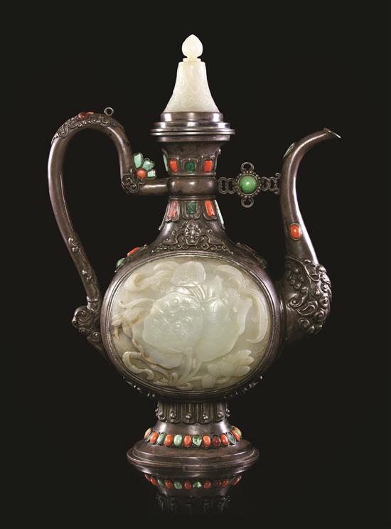 A Chinese White Jade Embellished 154202