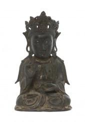 A Chinese Bronze Figure of Guanyin Ming
