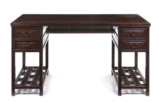 A Chinese Hardwood Pedestal Desk 154314