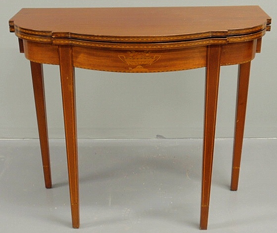 Hepplewhite style inlaid mahogany card table