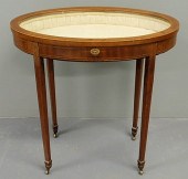 Oval mahogany curio table late 19th