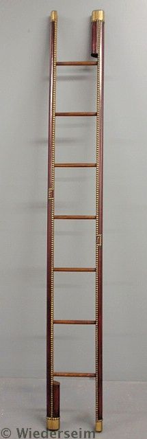 Oak folding library pole ladder 15748d