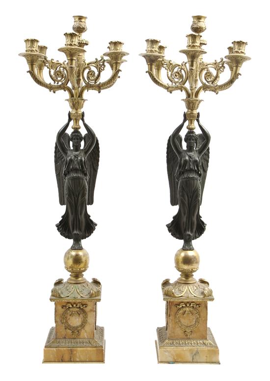 A Pair of Empire Gilt and Patinated 155d0e