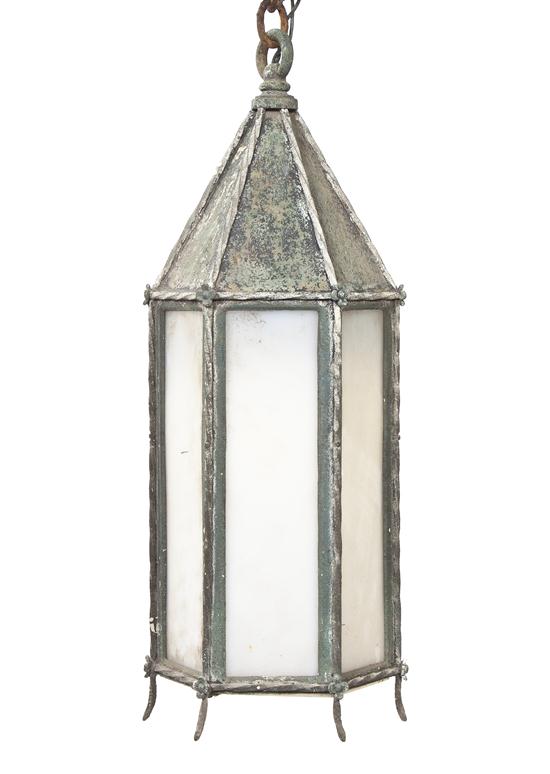 A Gothic Revival Zinc Hanging Lantern 155e4b