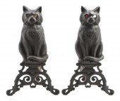 A Pair of Cast Iron Figural Andirons