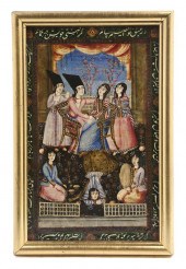 A Persian Lacquered Painting on 155f93