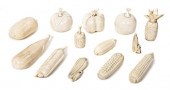 A Collection of Thirteen Carved Ivory