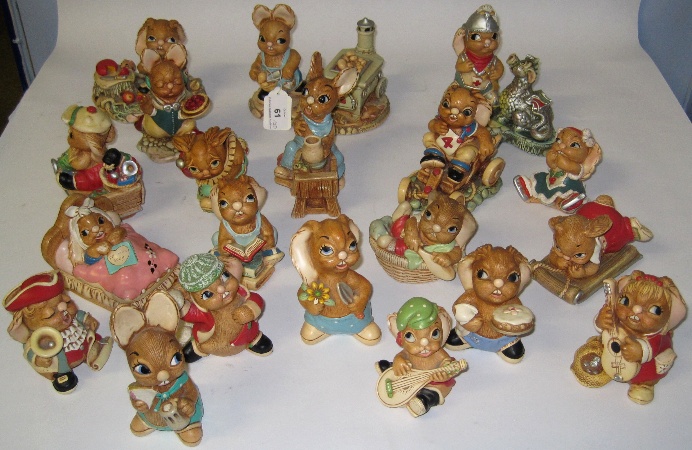 A collection of Pendelfin Figures