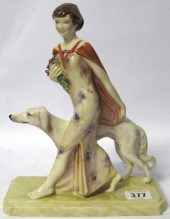 Kevin Francis Figure Lady with Dog Signed