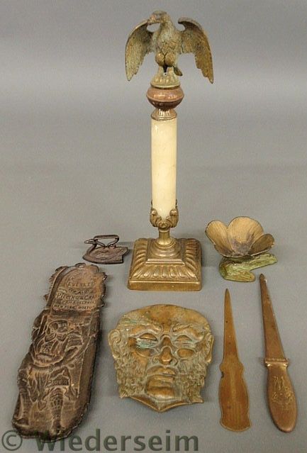 Group of metal and cast iron items