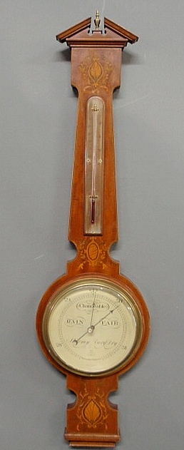 English inlaid mahogany banjo-form