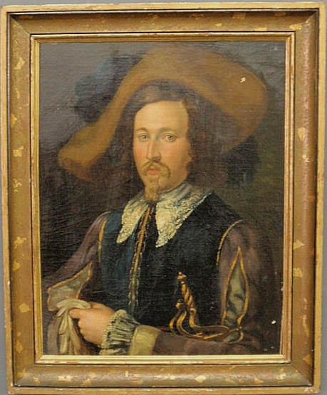 Oil on canvas portrait of a 16th 17th 159cad
