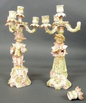 Pair of Dresden candelabra 19th c. with