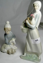 Lladro Figures Girl with Cockerell and