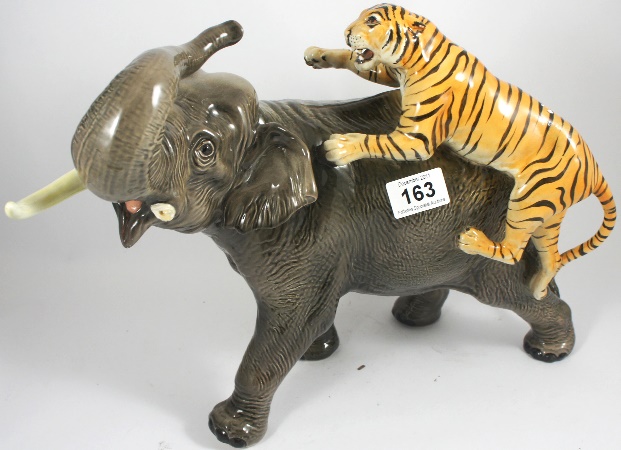 Beswick Elephant and Tiger Model 15a948