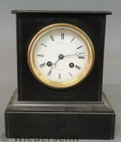 French black marble mantel clock with