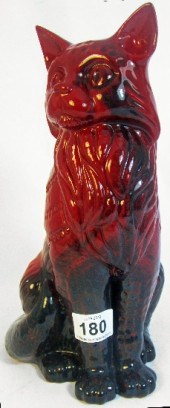 Royal Doulton Large Flambe Seated Cat